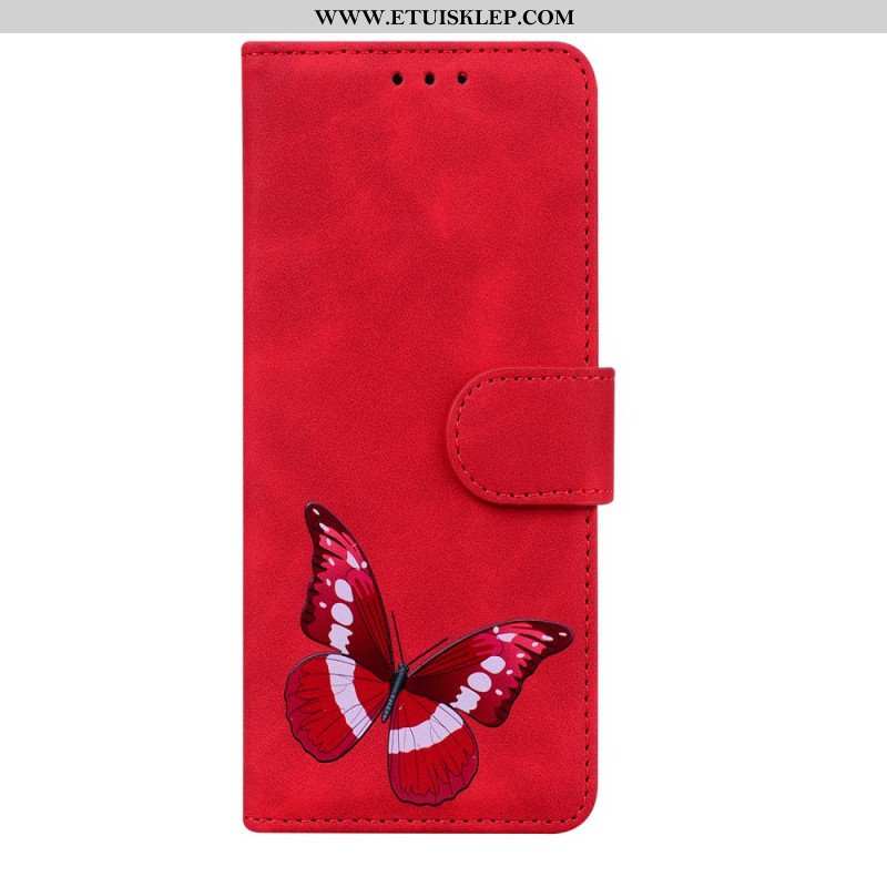 Obudowa Etui Na Telefon do Xiaomi Redmi Note 11 Pro / 11 Pro 5G Motyl Dotykający Skóry